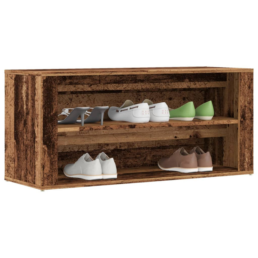 Schoenenbank 100X35X45 Cm Bewerkt Hout Kleurig Oud Hout