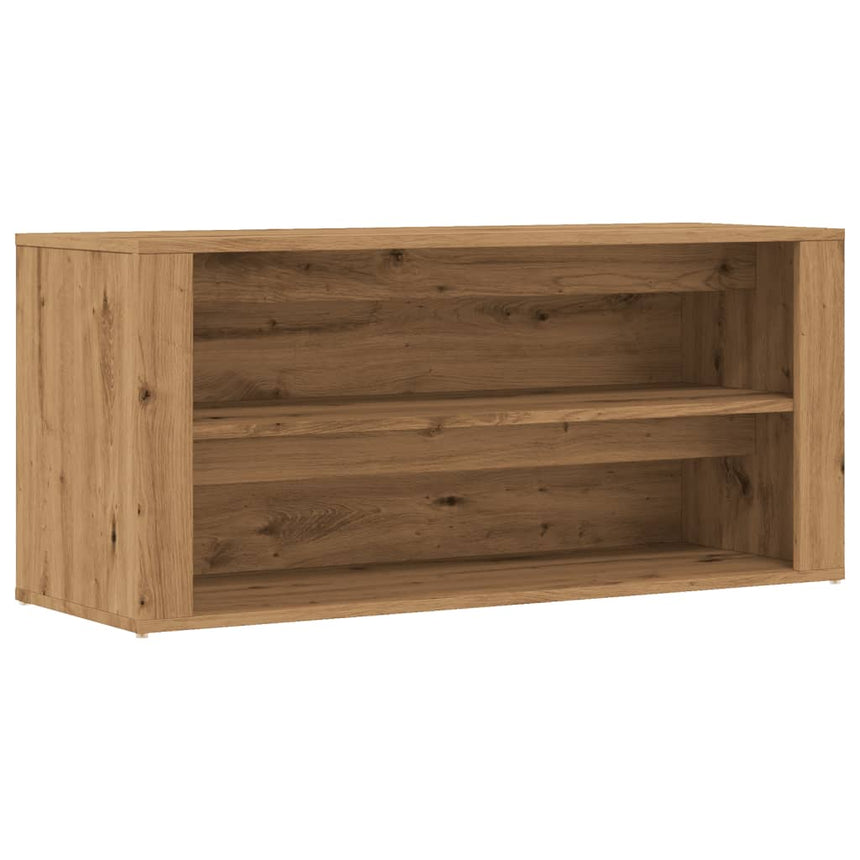 Schoenenbankje 100X35X45 Cm Bewerkt Hout Artisanaal Eikenkleur Artisanaal Eikenkleurig