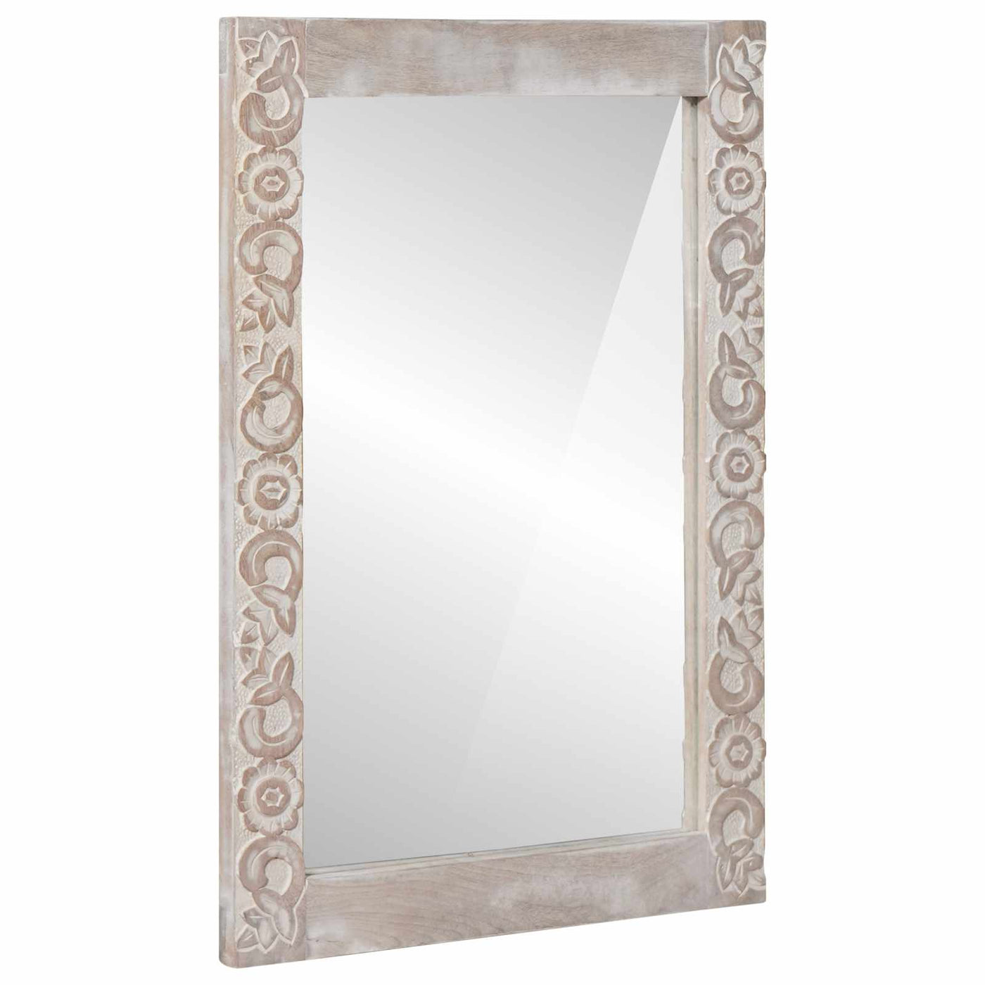 Wandspiegel Rechthoekig 70 X 50 Cm Massief Mango Hout