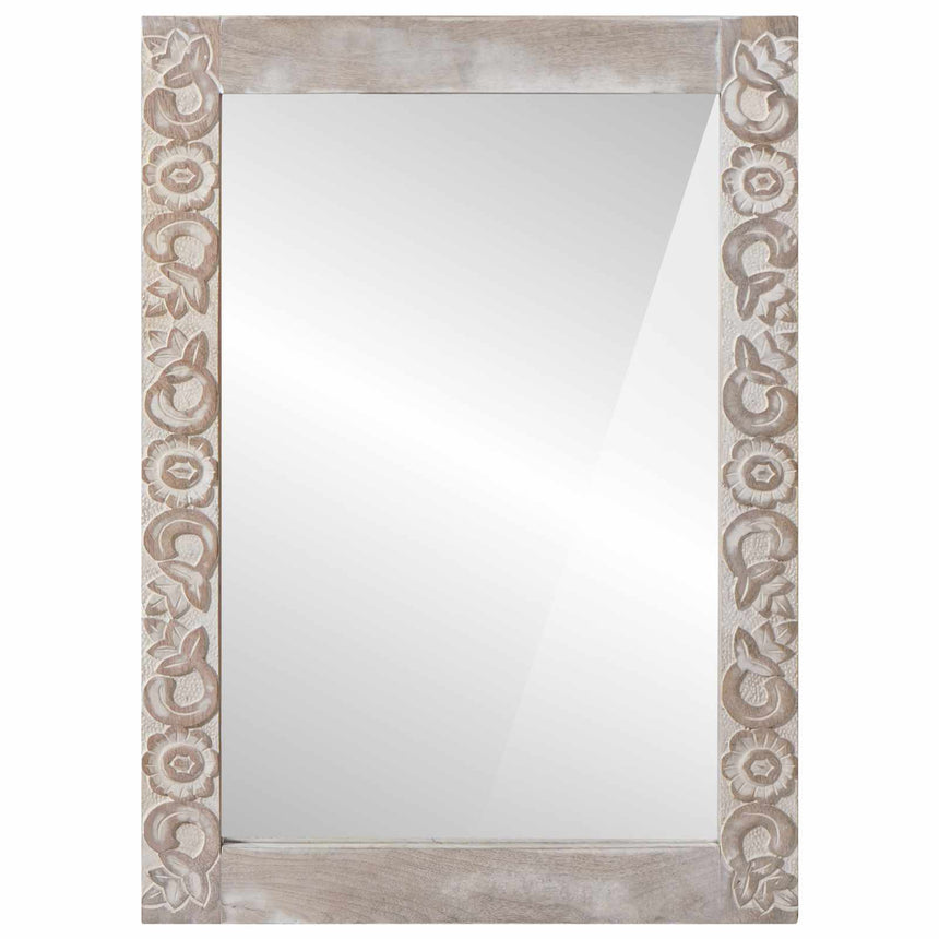 Wandspiegel Rechthoekig 70 X 50 Cm Massief Mango Hout