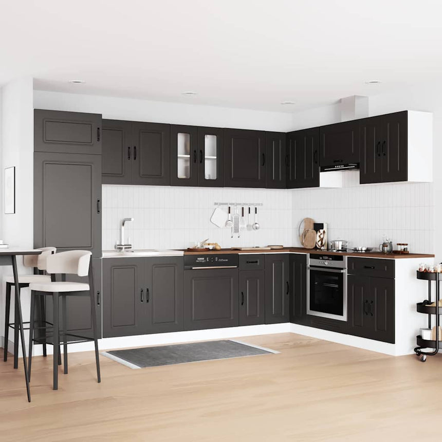 vidaXL Armoire de cuisine avec stockage Kalmar Noir 80 x 46 x 81,5 cm