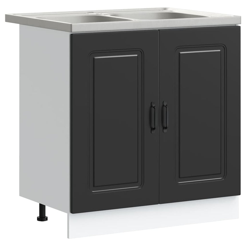 vidaXL Armoire de cuisine avec stockage Kalmar Noir 80 x 46 x 81,5 cm