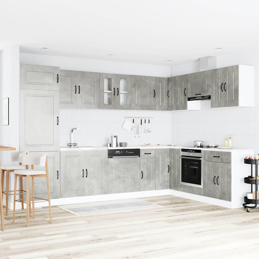 vidaXL Armoire de cuisine Kalmar Gris béton 80 x 46 x 81,5 cm