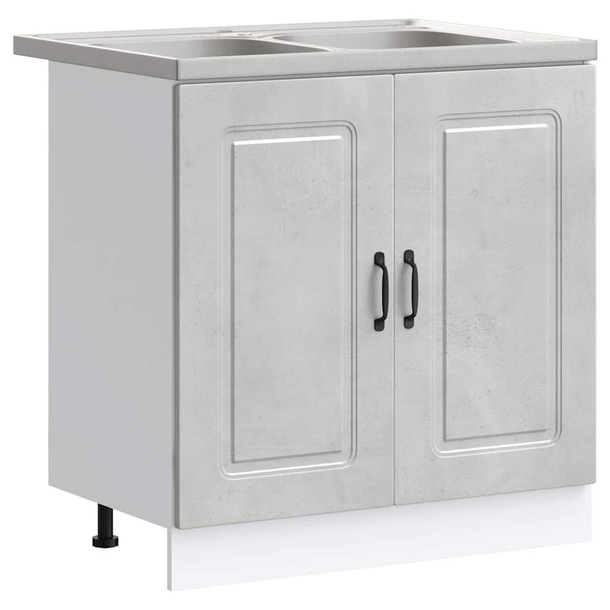 vidaXL Armoire de cuisine Kalmar Gris béton 80 x 46 x 81,5 cm