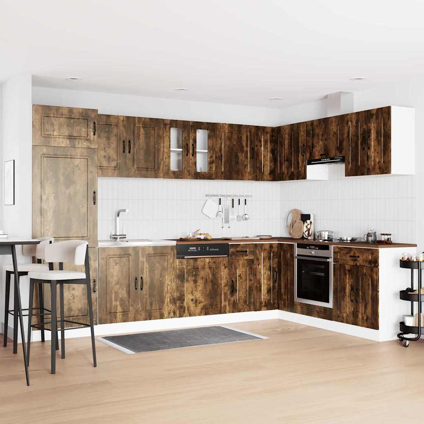 vidaXL Armoire de cuisine Kalmar 2 pcs Marron 80 x 46 x 81.5 cm
