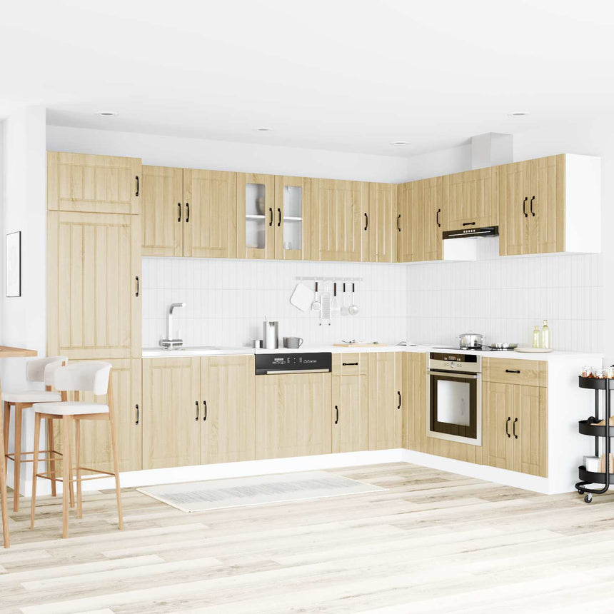vidaXL Meuble sous évier Lucca 2 pcs Chêne Sonoma Bois d'ingénierie