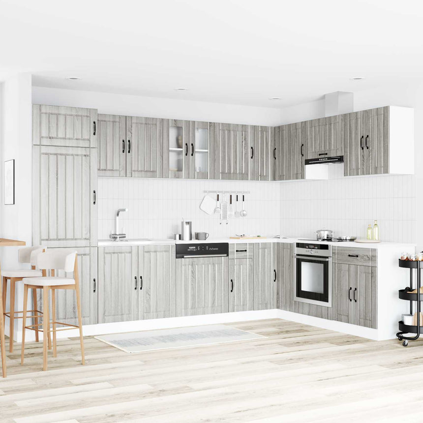 vidaXL Meuble sous évier Lucca 2 pcs Gris Sonoma Bois d'ingénierie