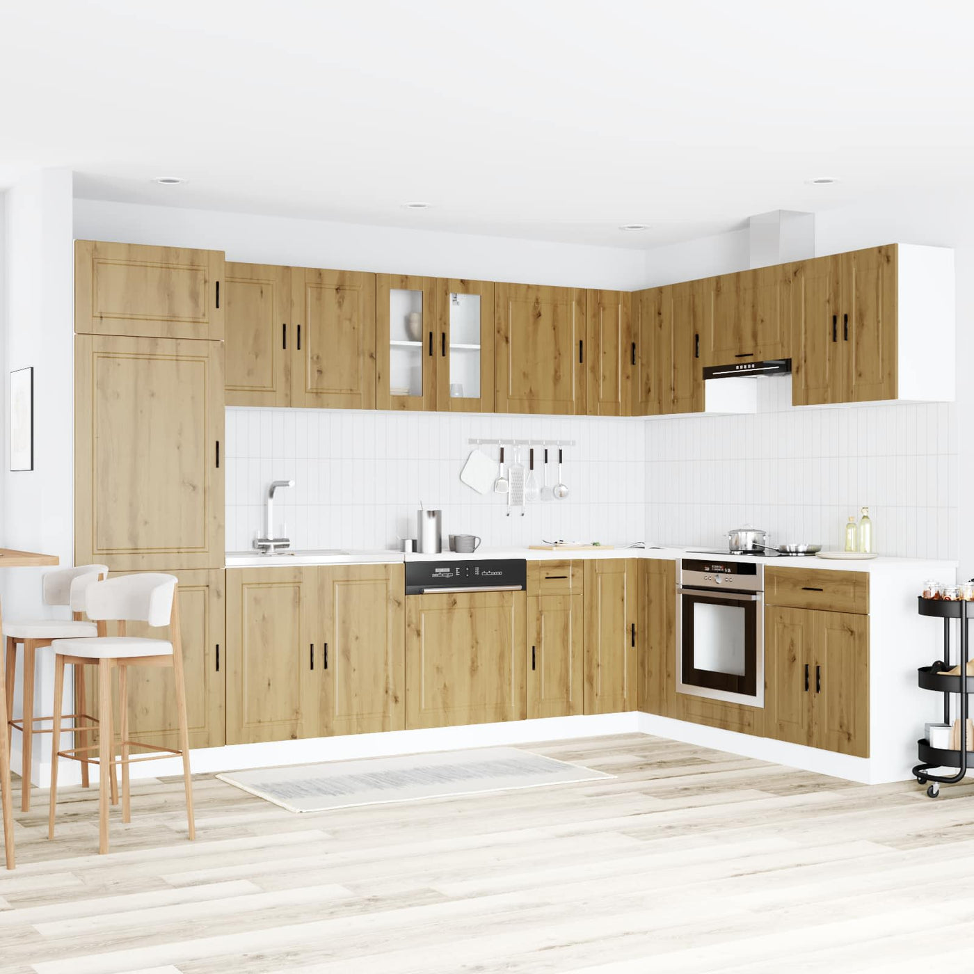 vidaXL Meuble sous évier Porto 2 pc Marron 80 x 46 x 81,5 cm