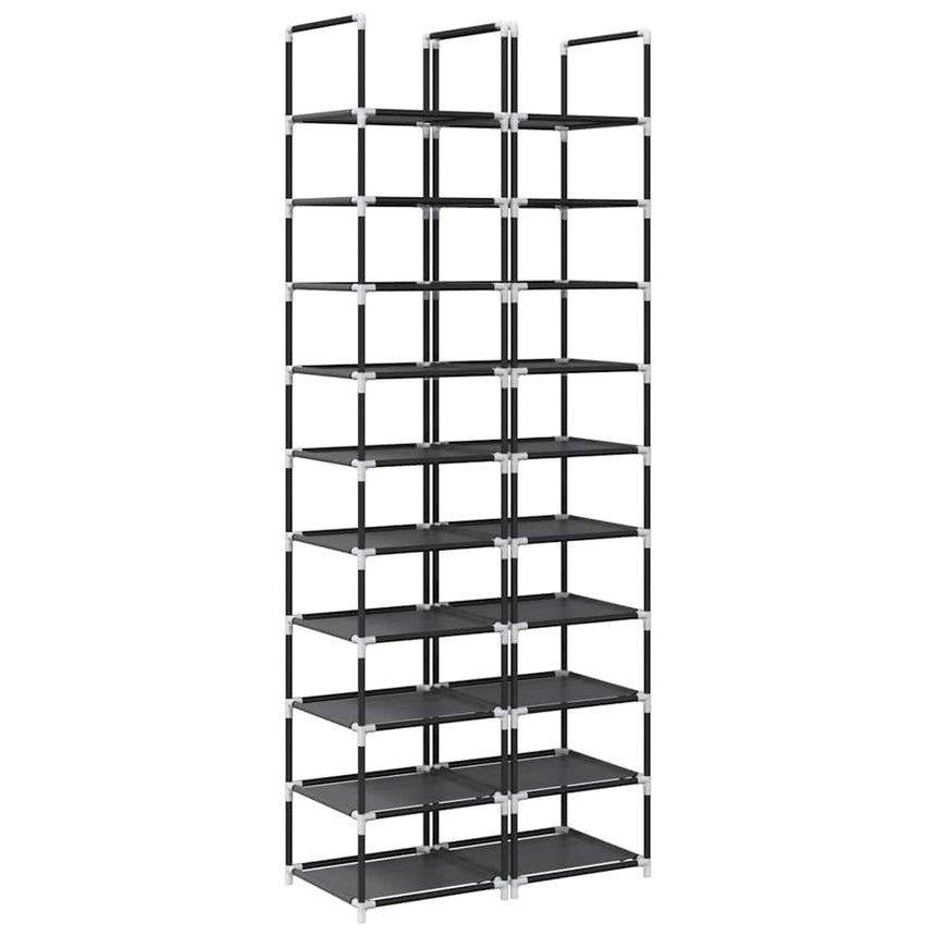 Schoenenrekken 33X33X174 Cm Vliesvrij 10-Laags Zwart