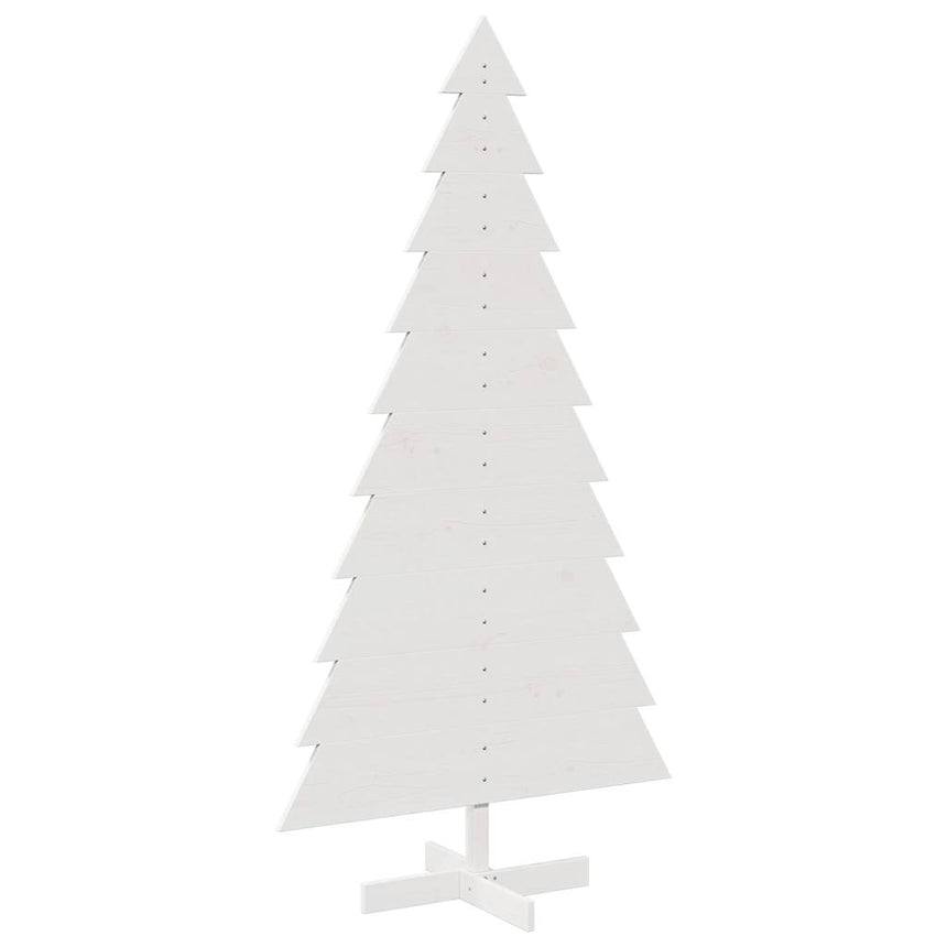 Kerstdecoratie Kerstboom Massief Grenenhout Wit