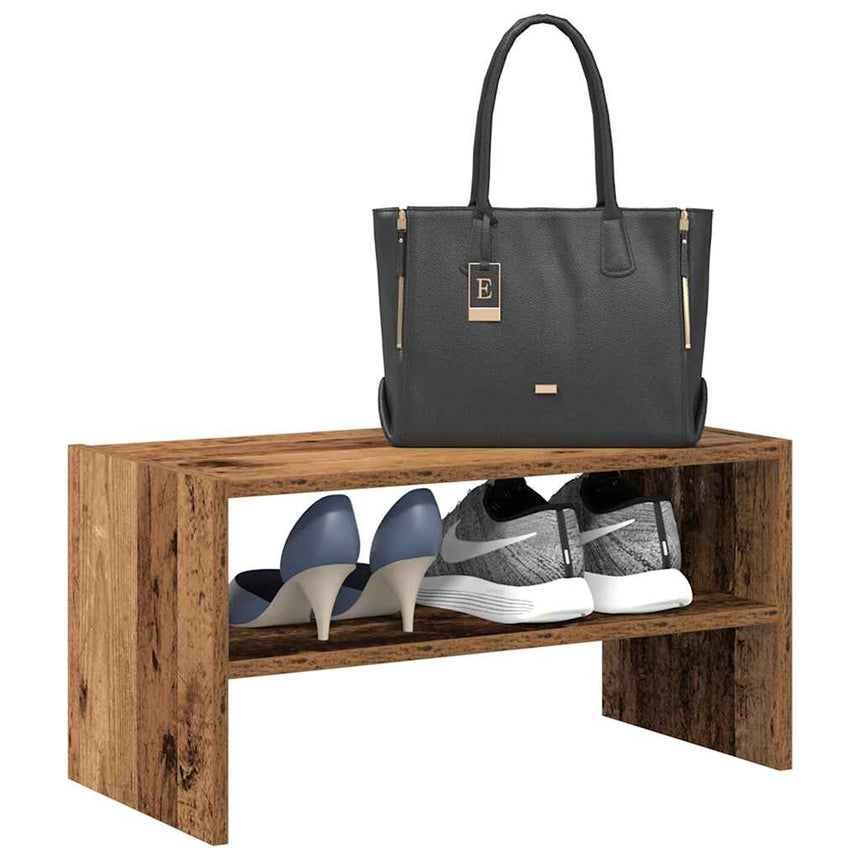 Schoenenrek Stapelbaar 60X30X30,5 Cm Kleurig Oud Hout