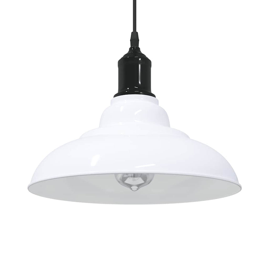 Hanglamp In Hoogte Verstelbaar E27 Ø31 Cm Metaal Glanzend Zwart