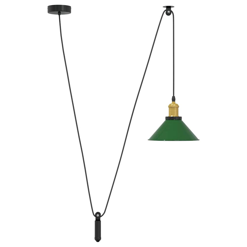 Hanglamp In Hoogte Verstelbaar E27 Ø22 Cm Metaal Glanzend Groen