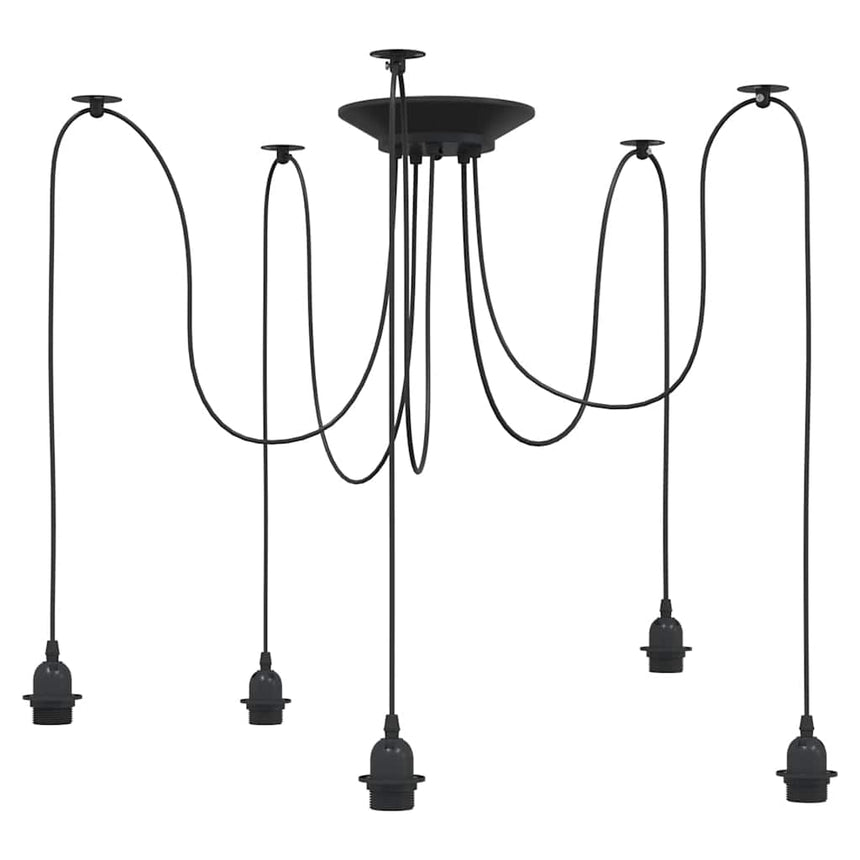 Hanglamp E27 Metaal Zwart