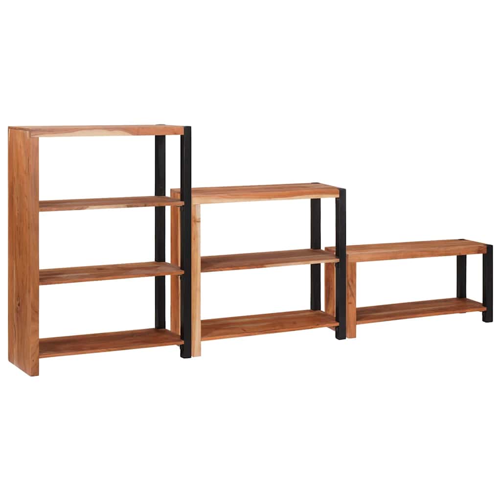 vidaXL Étagère 3 pcs Marron 80 x 30 x 110 cm Bois d'Acacia Massif