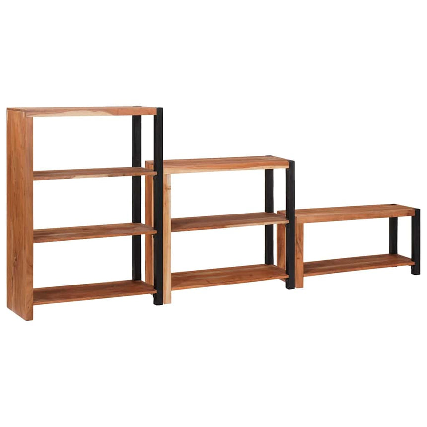 vidaXL Étagère 3 pcs Marron 80 x 30 x 110 cm Bois d'Acacia Massif