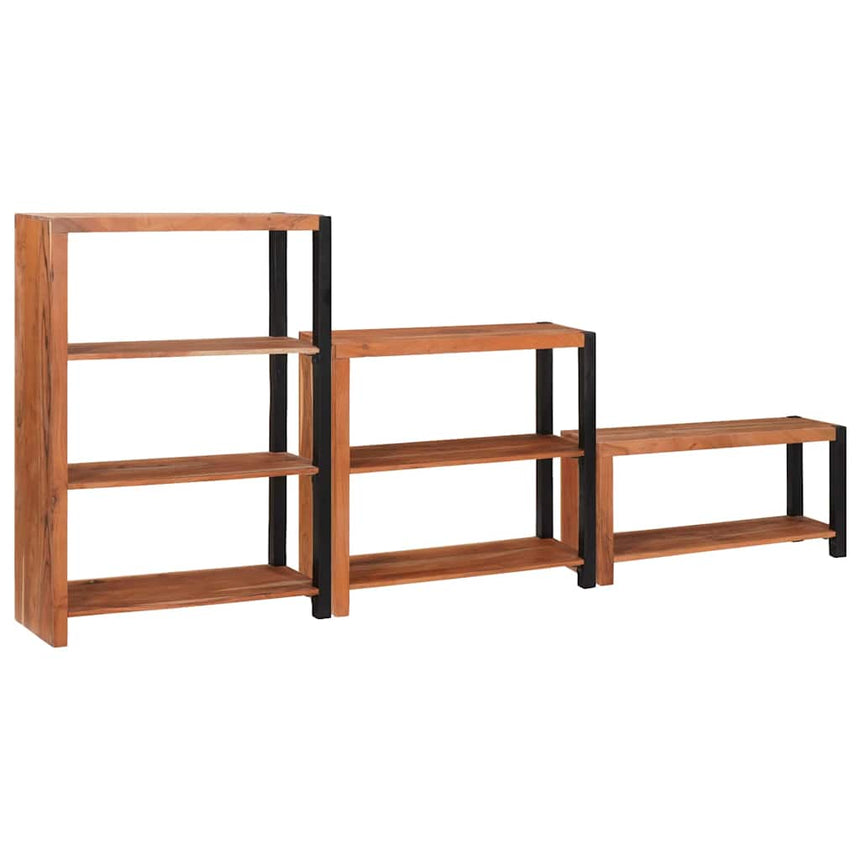 vidaXL Étagère 3 pcs Marron 80 x 30 x 110 cm Bois d'Acacia Massif