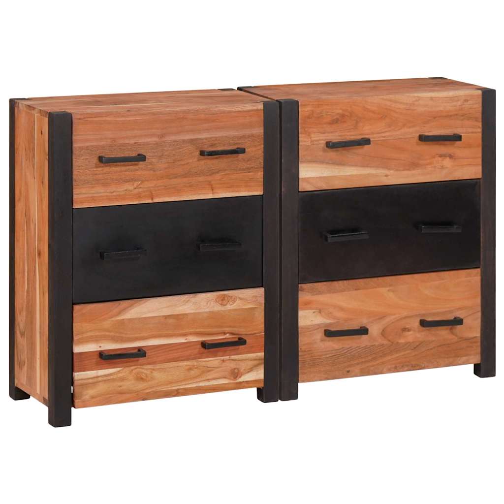 vidaXL Buffet 3 pcs Marron 110 x 30 x 75 cm Bois d'Acacia Massif