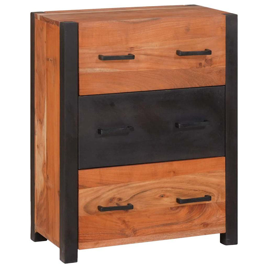 vidaXL Buffet 3 pcs Marron 110 x 30 x 75 cm Bois d'Acacia Massif