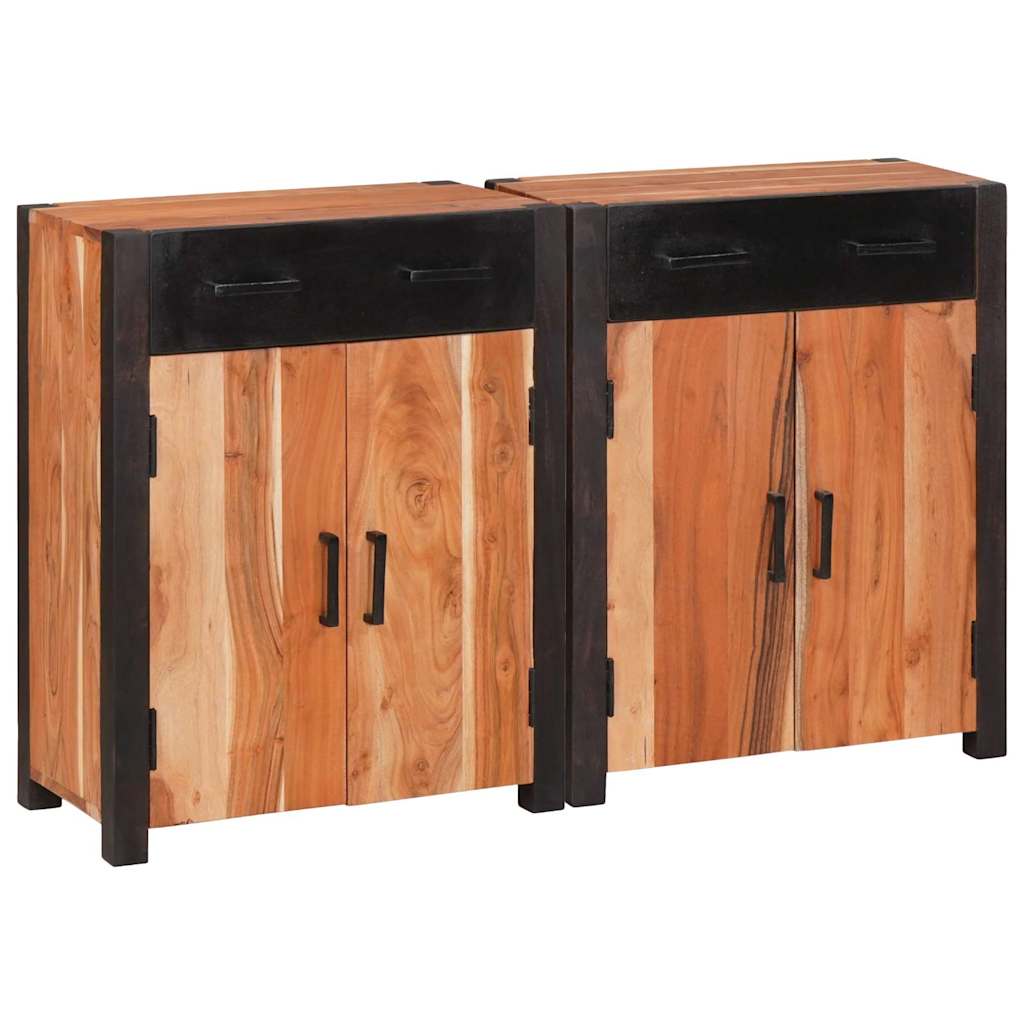 vidaXL Buffet 2 pcs Marron 110 x 30 x 75 cm Bois d'Acacia Massif