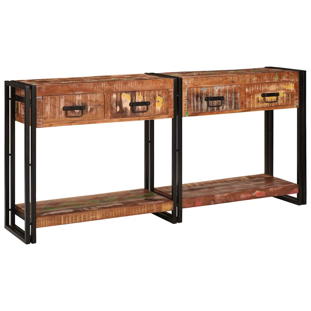 vidaXL Tables console avec tiroir 2 pcs Multicolore 161 x 33 x 75 cm