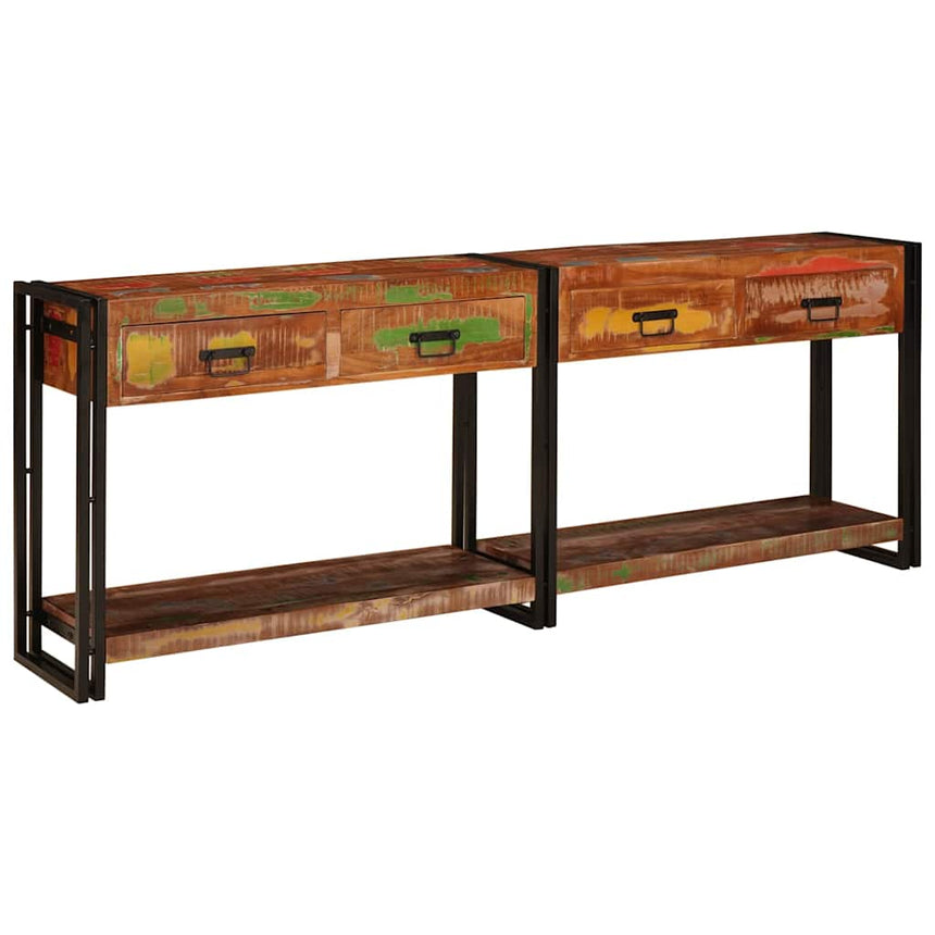 vidaXL Tables console 2 pcs Multicolore Bois Recyclé Solide