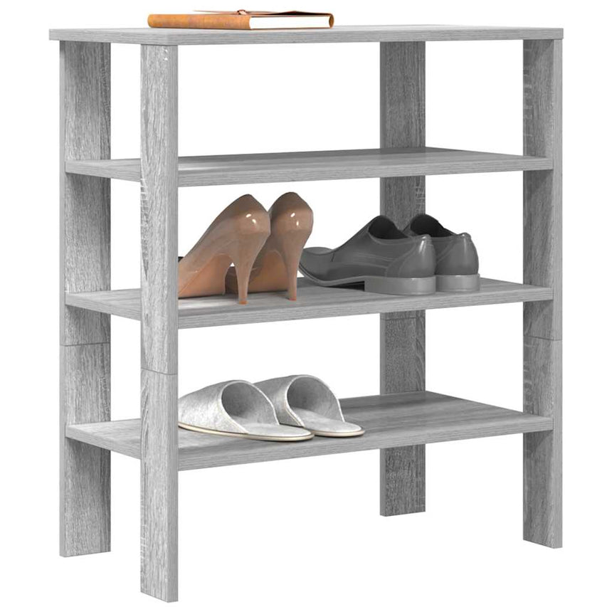 Schoenenrek 61X32X Bewerkt Hout Eikenkleurig Grijs Sonoma