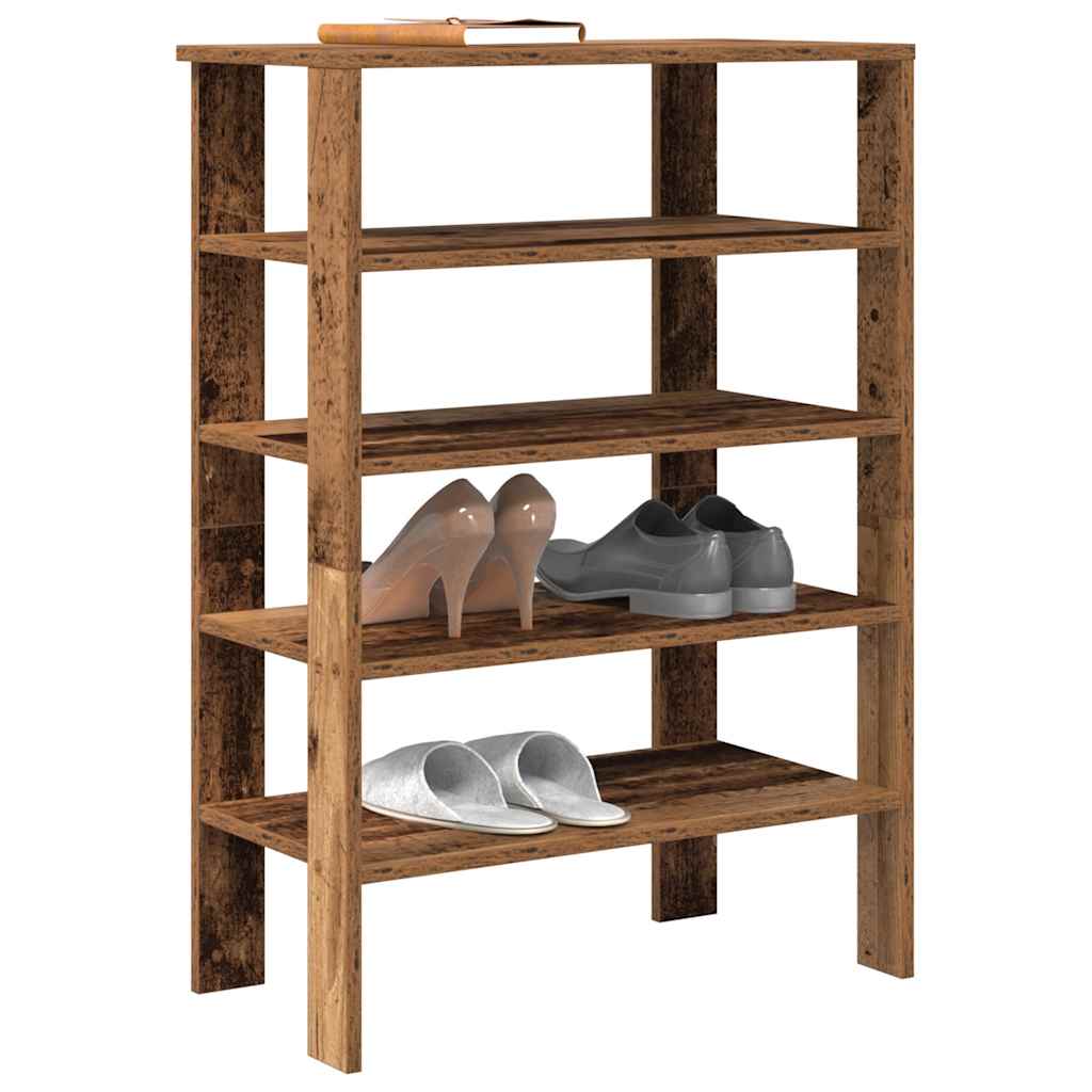Schoenenrek 61X32X87,5 Cm Bewerkt Hout Kleurig Oud Hout