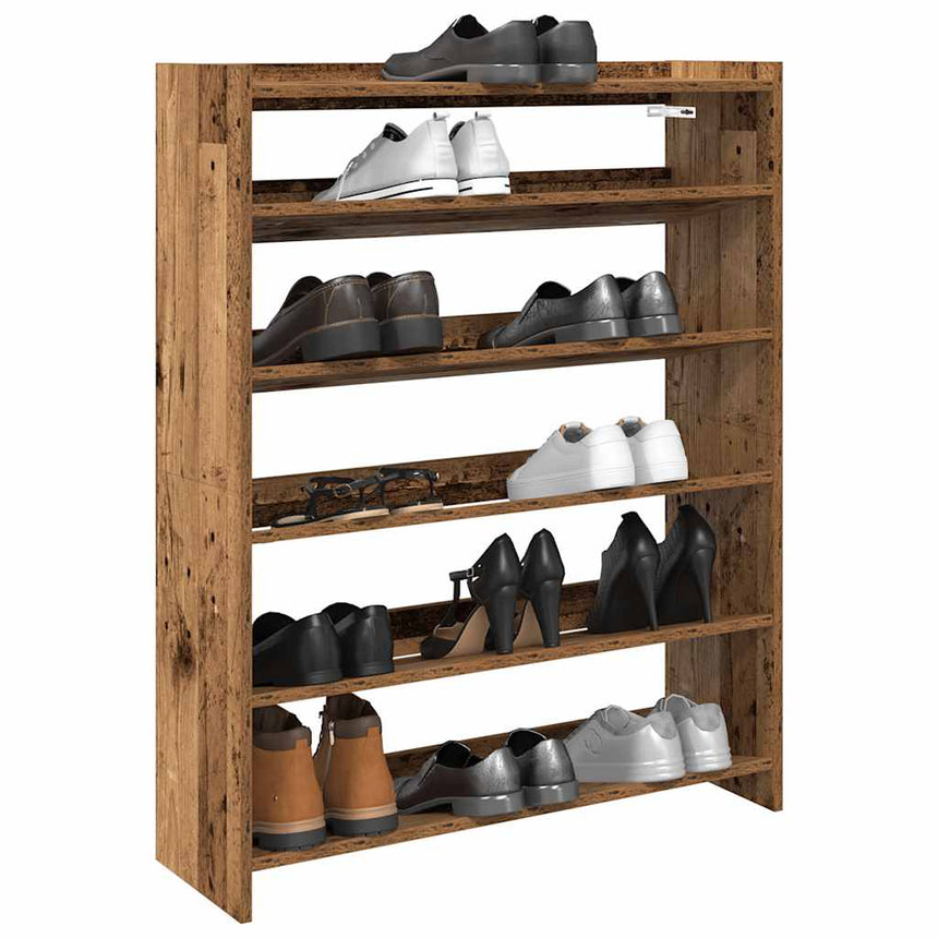 Schoenenrek 80X25X Bewerkt Hout Kleurig Oud Hout