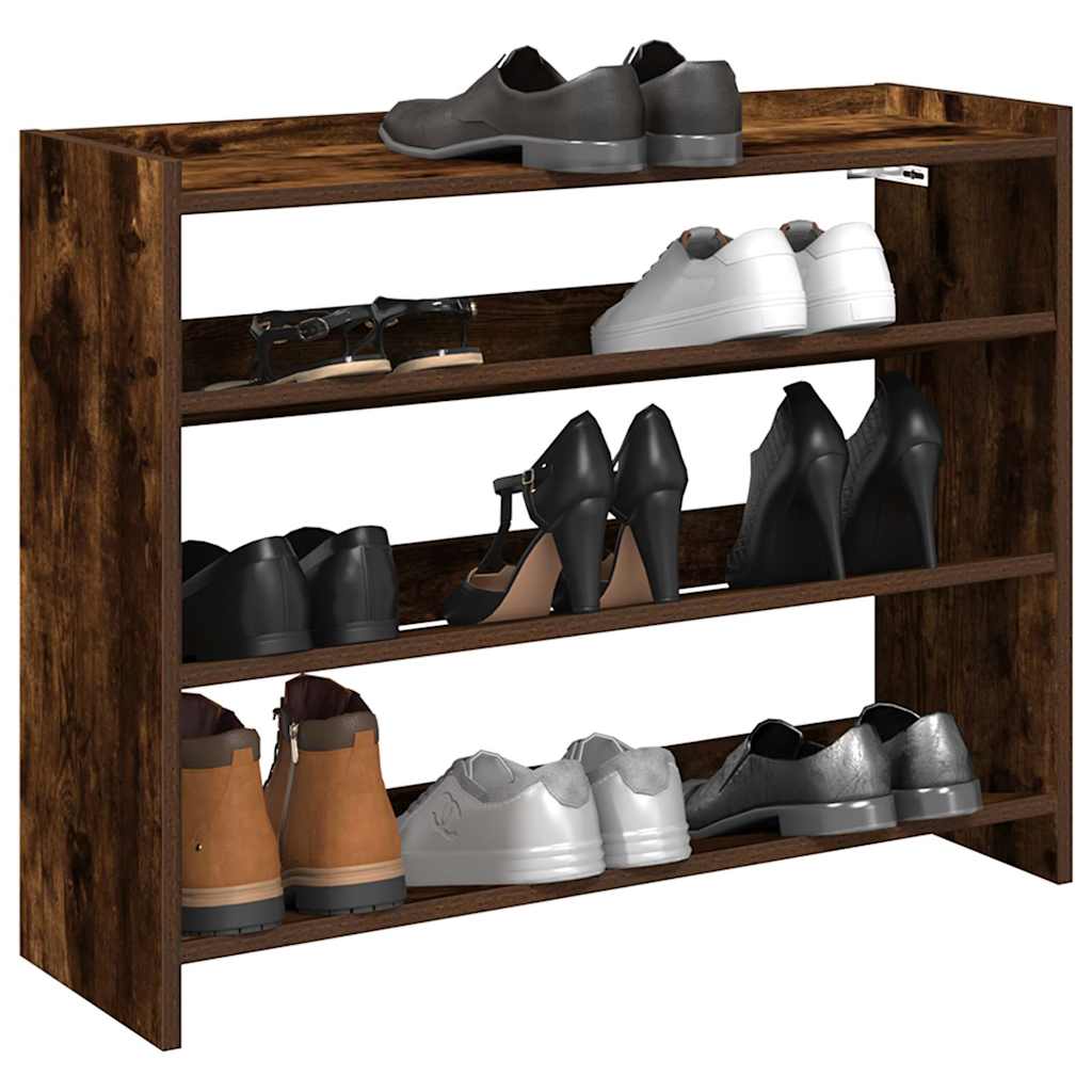 Schoenenrek 80X25X Bewerkt Hout Kleurig Gerookt Eiken