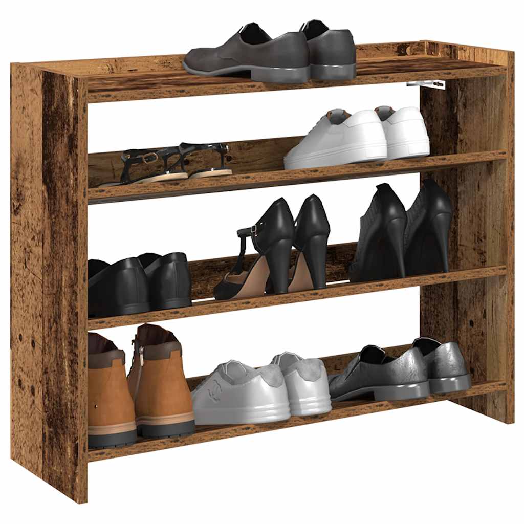 Schoenenrek 80X25X Bewerkt Hout Kleurig Oud Hout