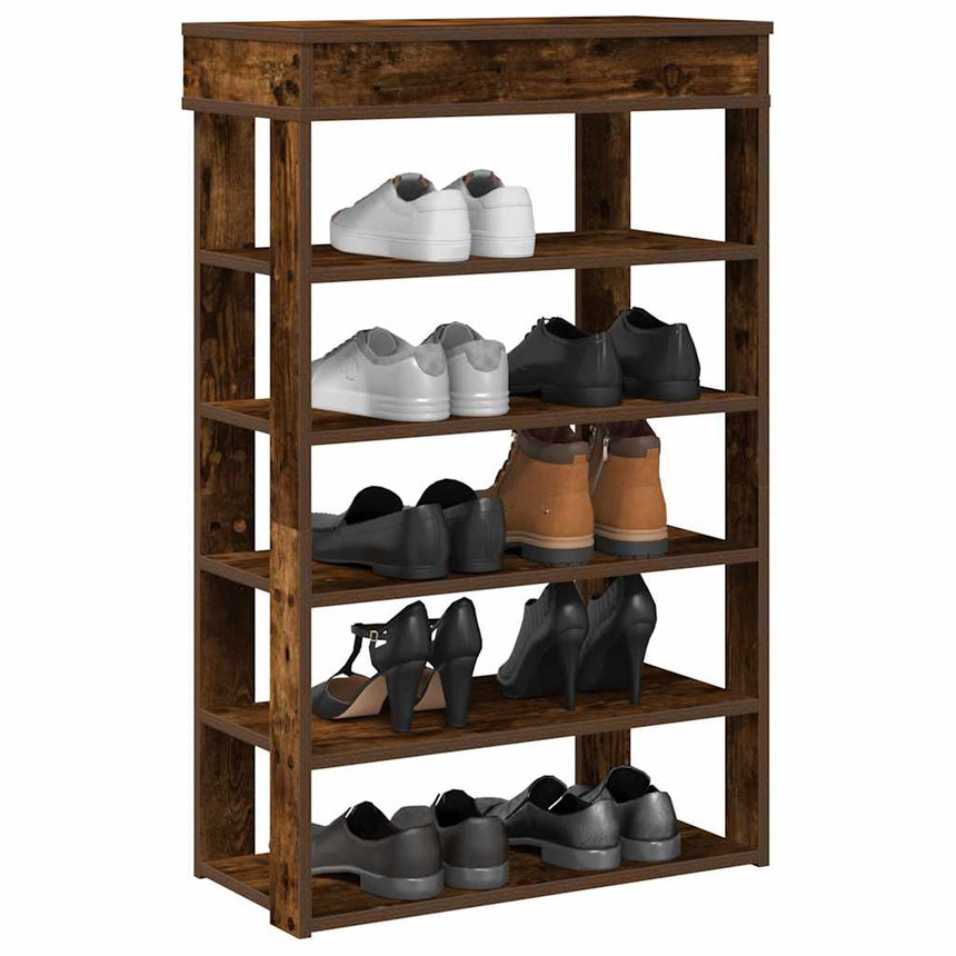 Schoenenrek 60X30X98 Cm Bewerkt Hout Kleurig Gerookt Eiken