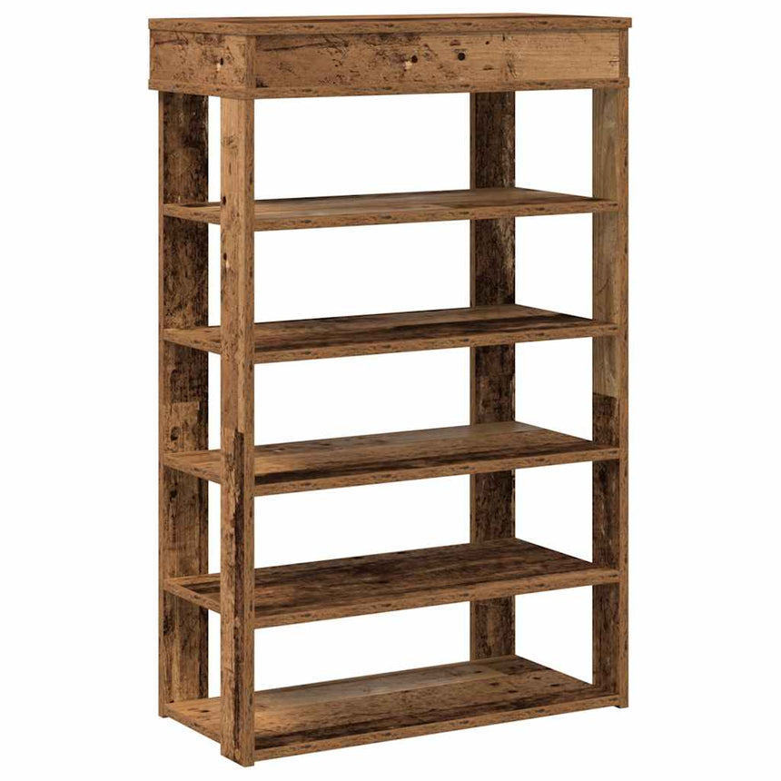 Schoenenrek 60X30X98 Cm Bewerkt Hout Kleurig Oud Hout