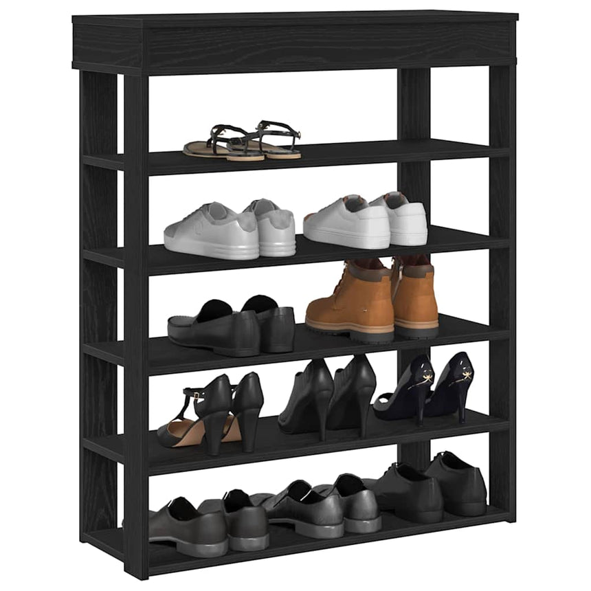 Schoenenrek 60X30X98 Cm Bewerkt Hout Zwart