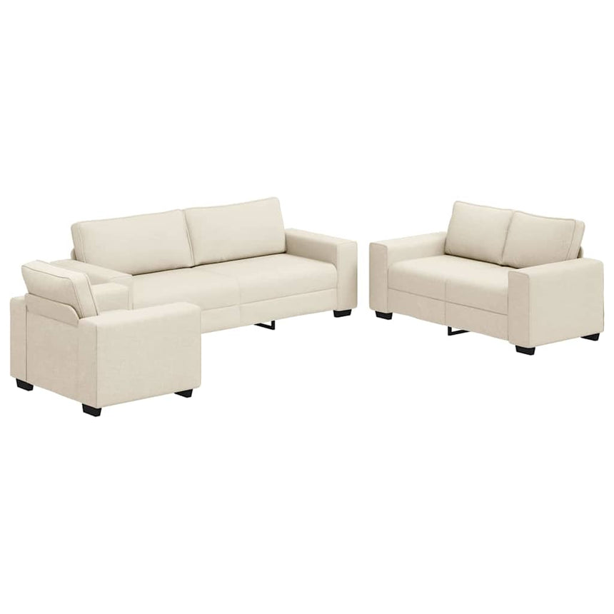 vidaXL Canapé 3 pcs Beige 221 x 80 x 82 cm Tissu en lin mélangé