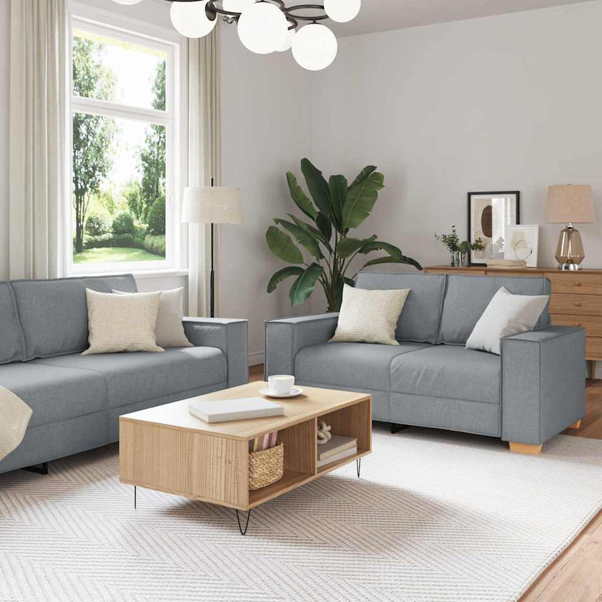 vidaXL Canapé 3 pcs Gris clair 220 x 80 x 84 cm tissu