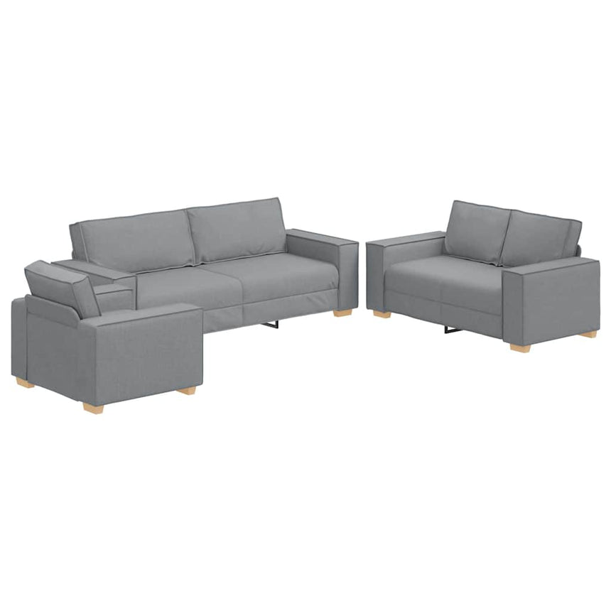 vidaXL Canapé 3 pcs Gris clair 220 x 80 x 84 cm tissu