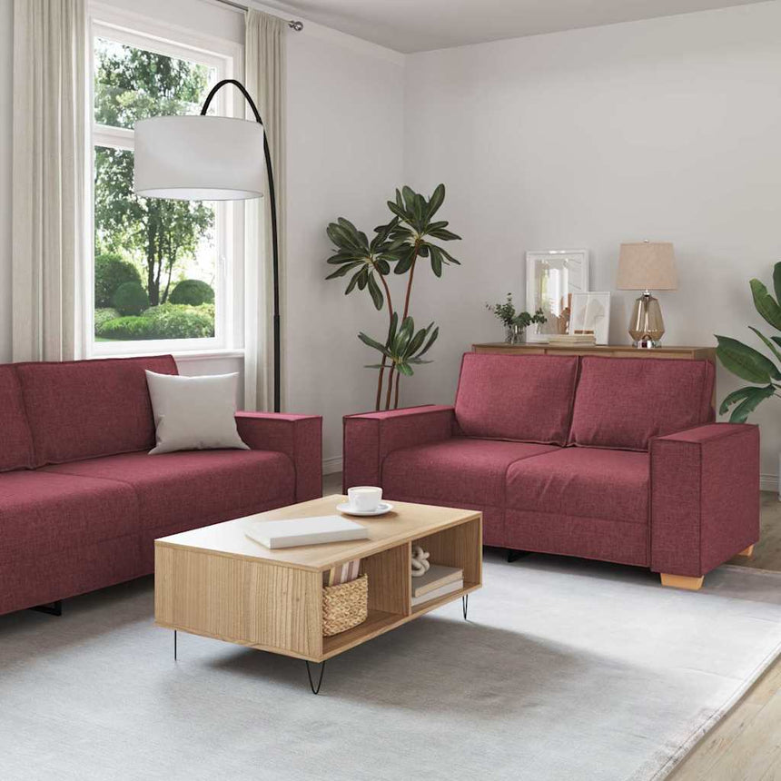 vidaXL Canapé 3 pcs Bordeaux 220 x 80 x 84 cm tissu