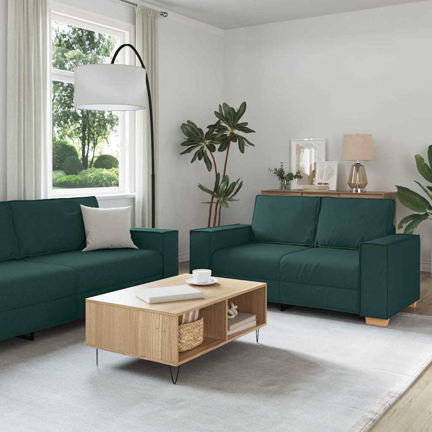 vidaXL Canapé 3 pcs Vert foncé 220 x 80 x 84 cm tissu
