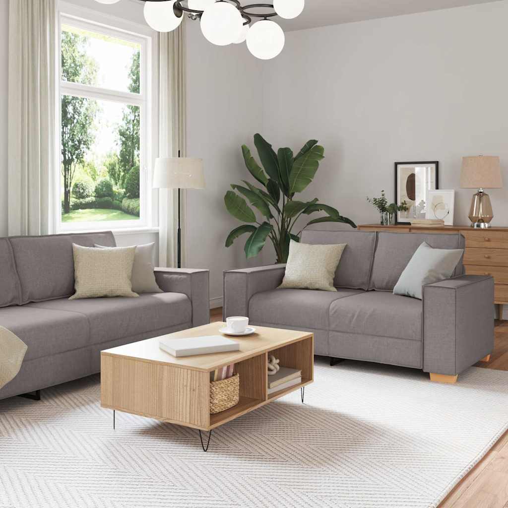 vidaXL Canapé 3 pcs Taupe 220 x 80 x 84 cm tissu