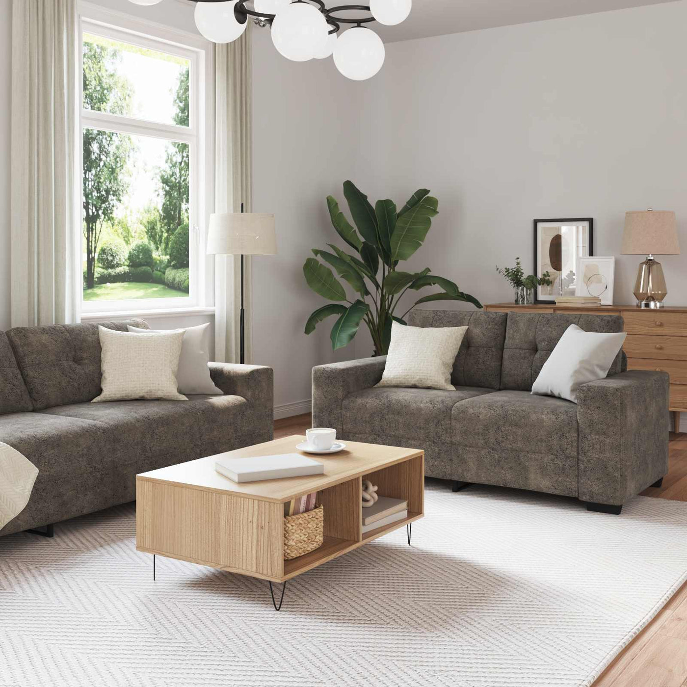 vidaXL Canapé 3 pcs Gris foncé 221 x 80 x 80 cm Cuir artificiel