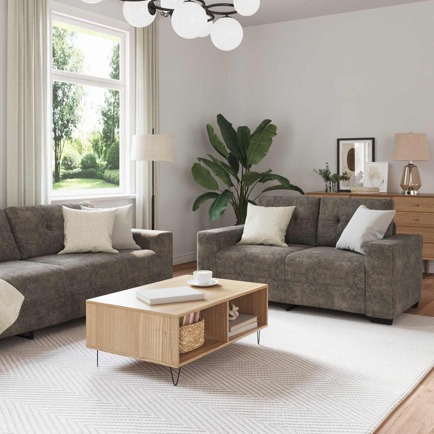 vidaXL Canapé 3 pcs Gris foncé 221 x 80 x 80 cm Cuir artificiel
