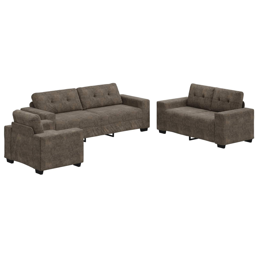 vidaXL Canapé 3 pcs Gris foncé 221 x 80 x 80 cm Cuir artificiel