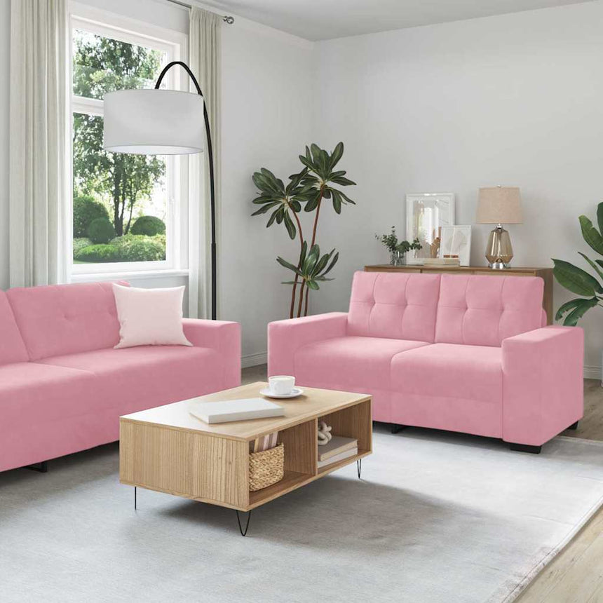 vidaXL Ensemble de Canapés 3 pcs Rose 221 x 80 x 80 cm Velours