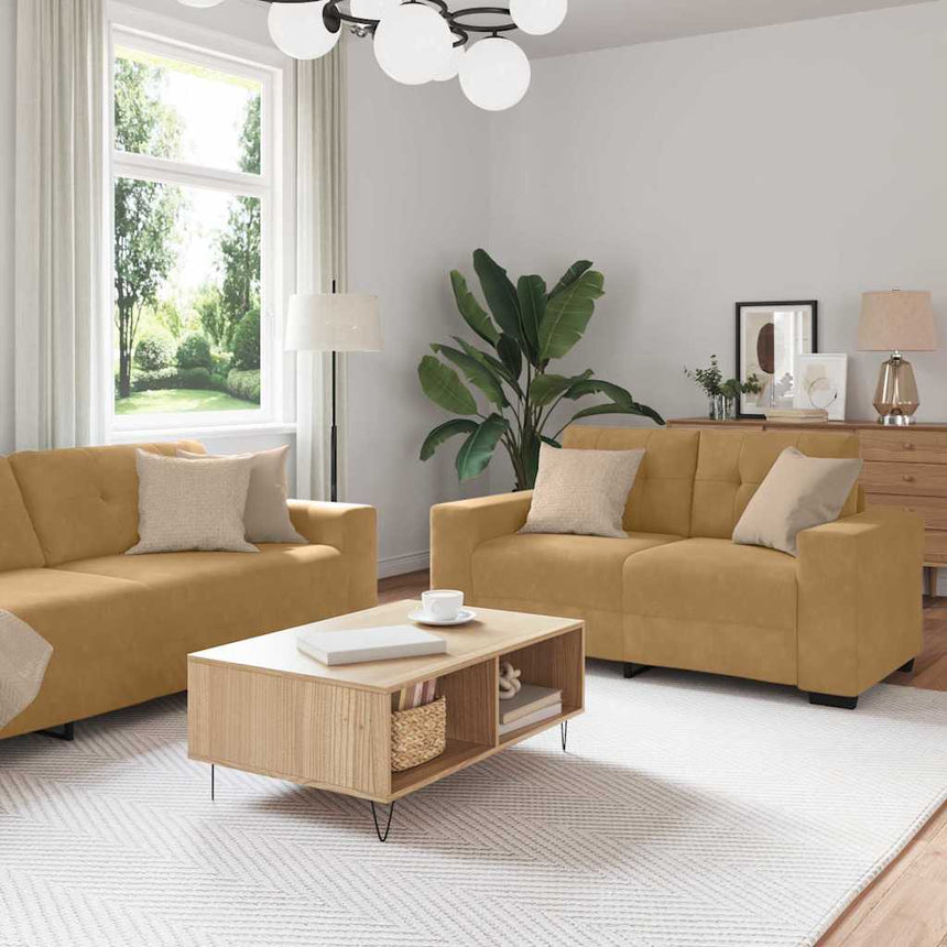 vidaXL Ensemble de Canapés 3 pcs Marron 221 x 80 x 80 cm Velours