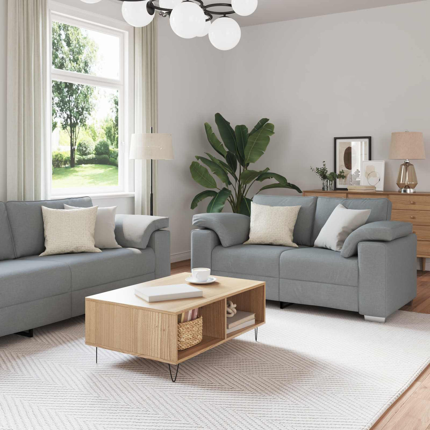 vidaXL Canapé 3 pcs Gris clair 219 x 80 x 82 cm tissu
