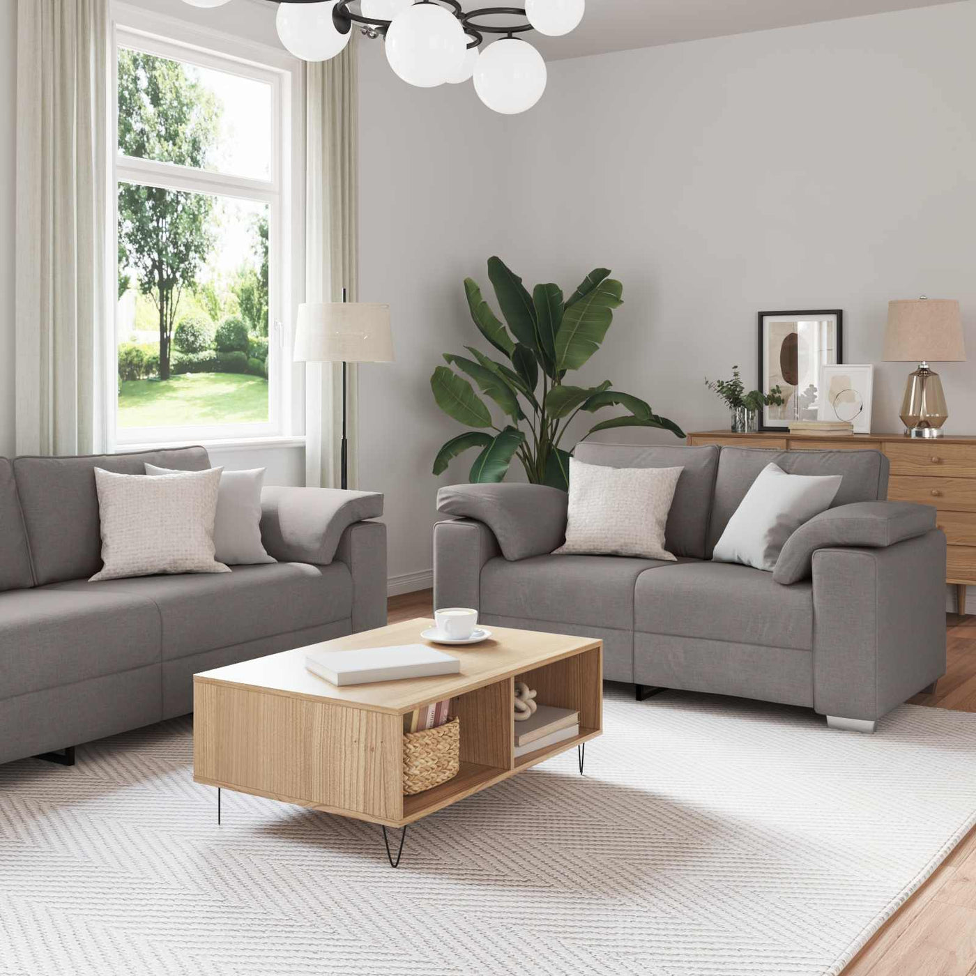 vidaXL Canapé 3 pcs Taupe 219 x 80 x 82 cm tissu