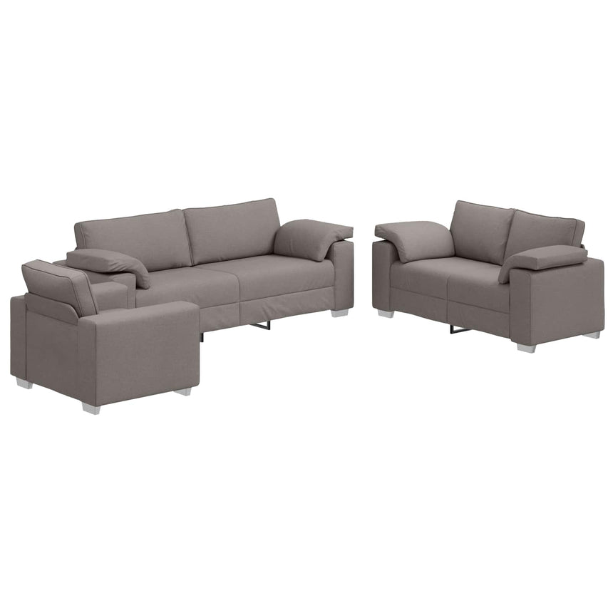 vidaXL Canapé 3 pcs Taupe 219 x 80 x 82 cm tissu