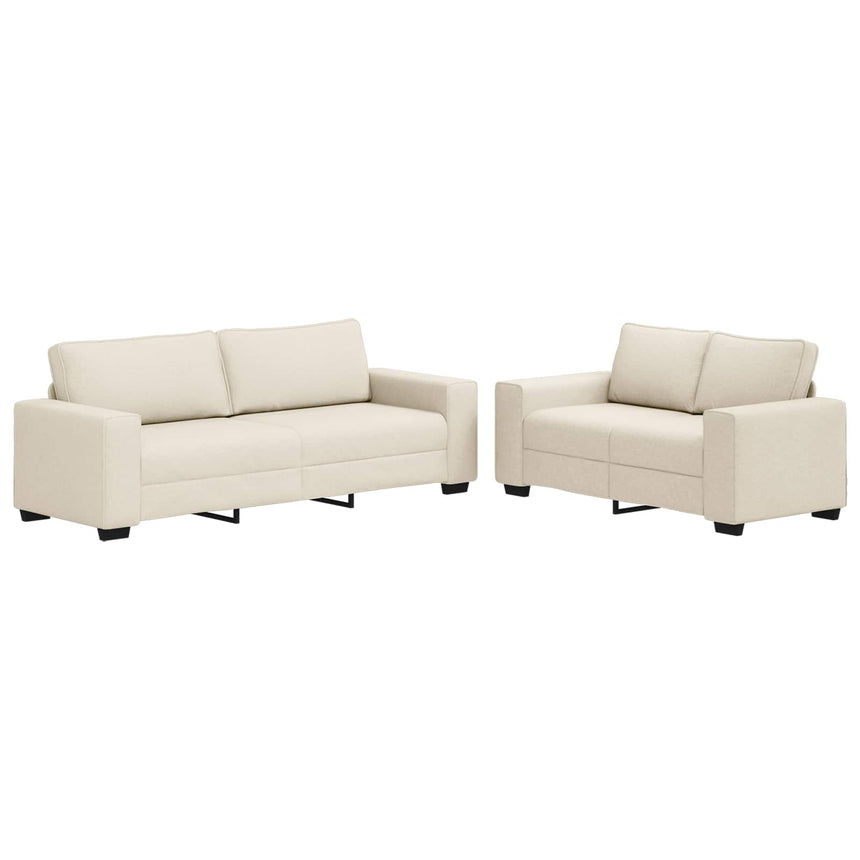 vidaXL Canapé 2 pcs Beige 221 x 80 x 82 cm Tissu en lin mélangé