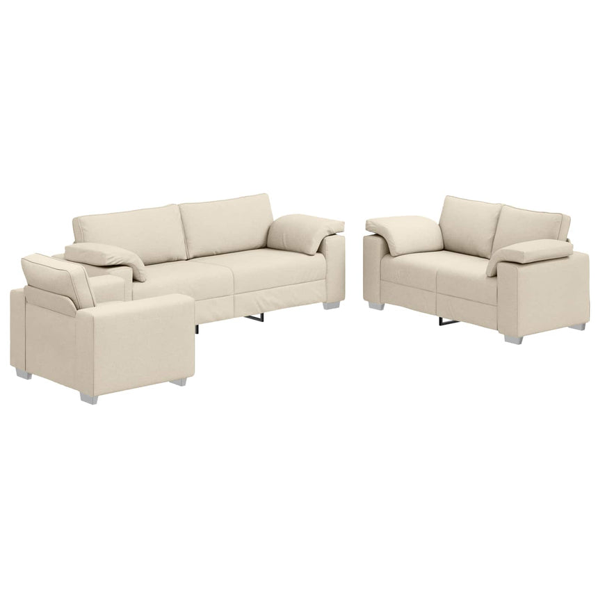 vidaXL Canapé 2 pcs Beige 219 x 80 x 82 cm Lin